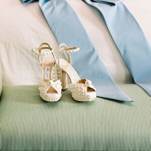 Jimmy Choo Sacaria 120mm Pearly Stud Platform Heels